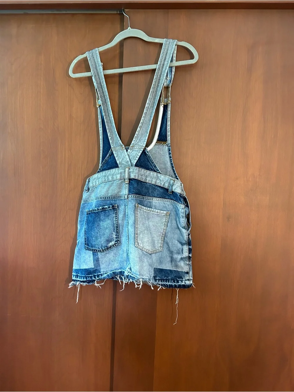 Women’s Two-Tone Blue Denim Overall Skirt